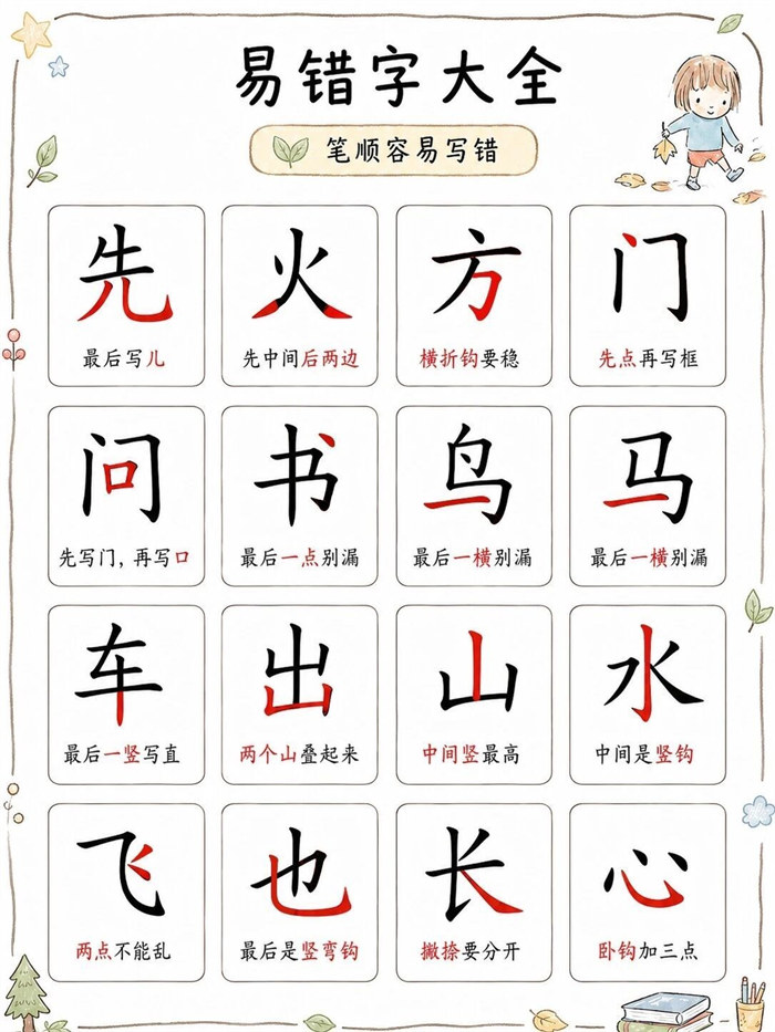 【8页高彩版】一年级易错字归纳整理.pdf