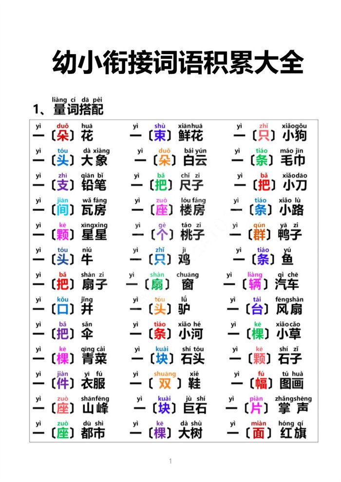 【8页完整版】幼小衔接词语积累大全.pdf