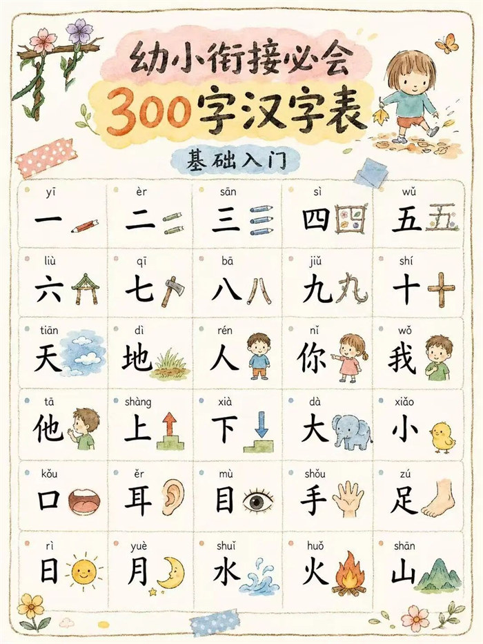 【10页高彩版】幼小衔接阶段必认得300个汉字大全!.pdf