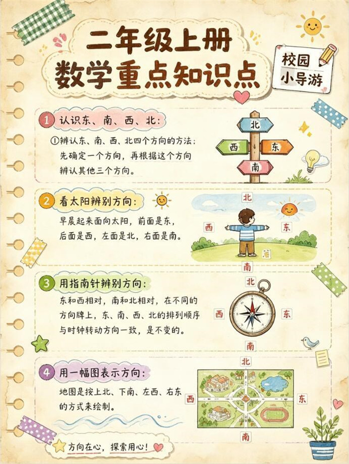【6页高彩版】26秋二年级上册数学全套重点知识点整理好了.pdf