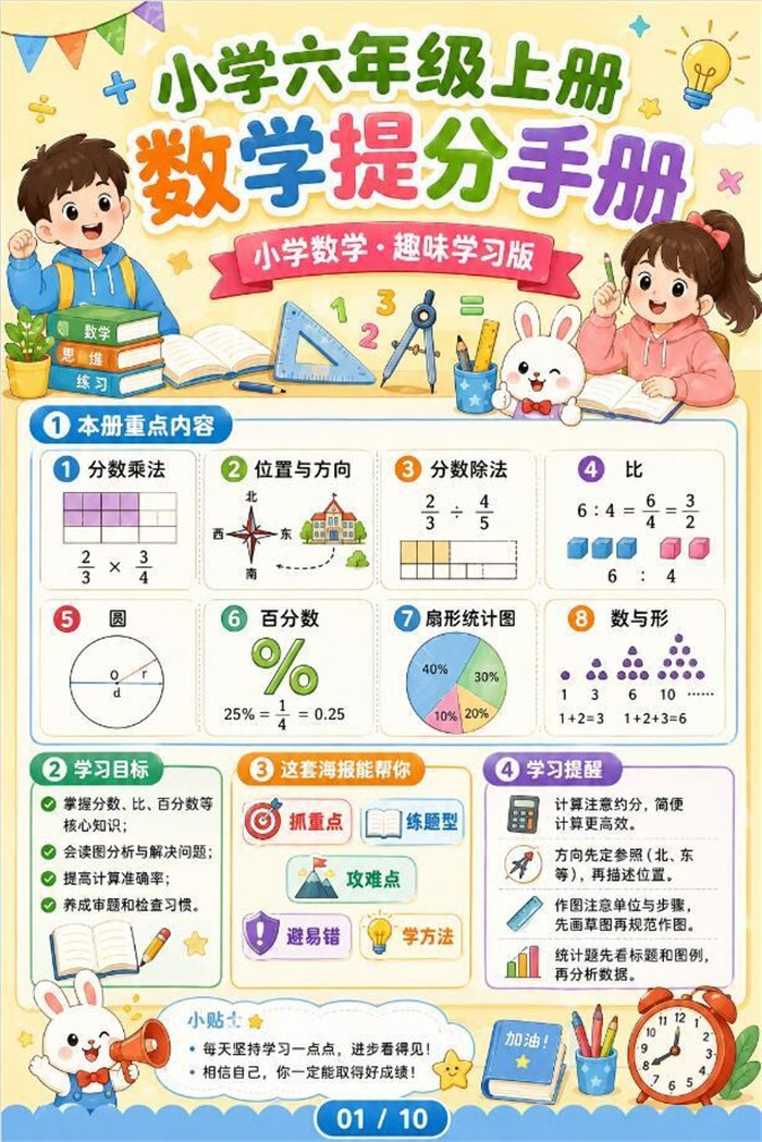 【10页高彩版】26秋小学数学六年级上核心知识点和学习方法.pdf