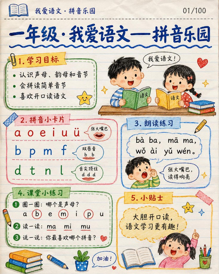 【10页高彩版】26秋一年级语文《爱语文》课堂笔记.pdf