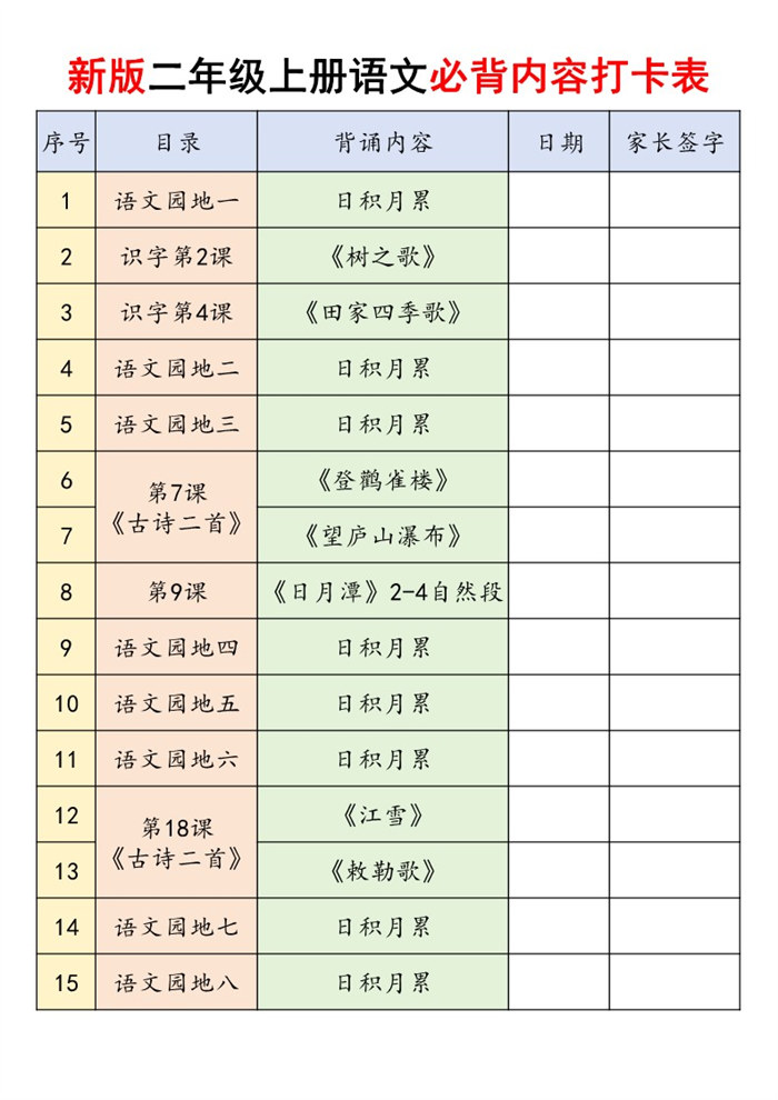 【16页完整版】26秋二(上)语文课内必背内容闯关.pdf